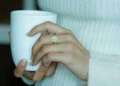 14 Carat Opal Engagement Ring with High Quality Diamonds