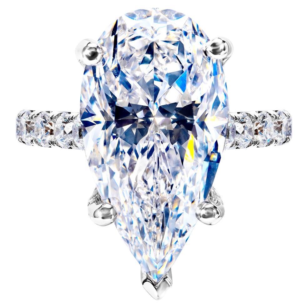 14 Carat Pear Shape Diamond Engagement Ring GIA Certified G VVS2