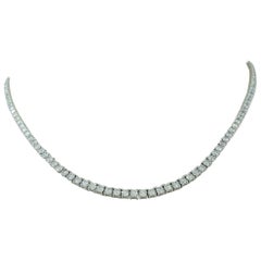 9 Carat Round Brilliant Cut Diamond Tennis Necklace