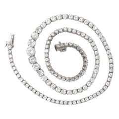 Vintage Gorgeous 14.00 CTW Diamond Platinum Riviera Necklace