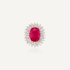 14 Carat Round Brilliant Statement Ruby Red 14K Gold High Jewellery Supremacy
