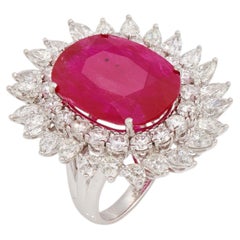 14 Carat Round Brilliant Statement Ruby Red 14K Gold High Jewellery Supremacy