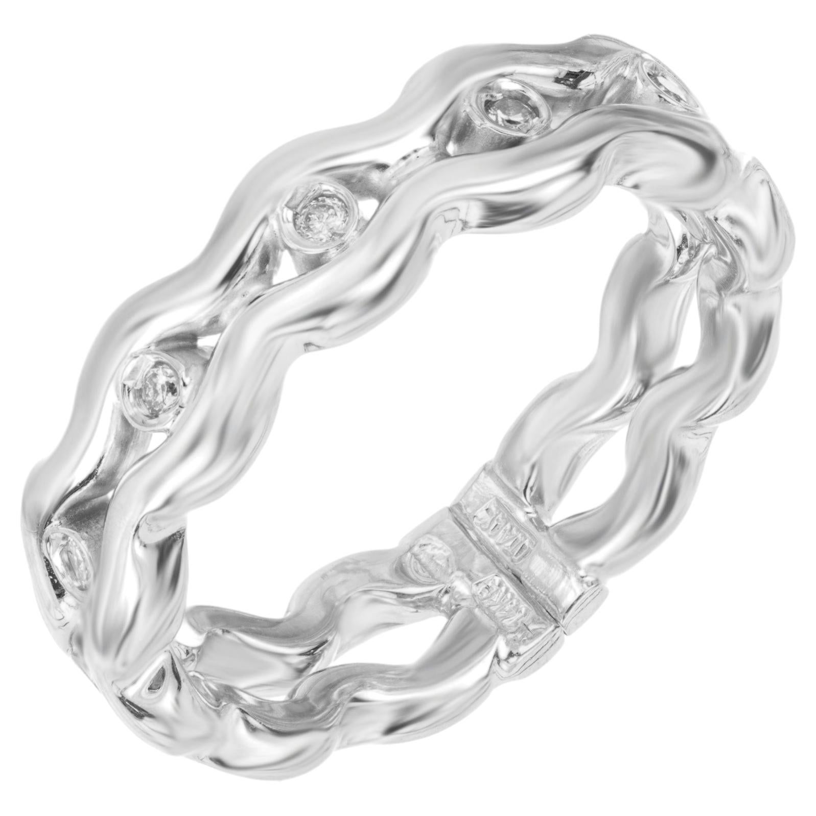 .14 Karat Runder Diamant 14k Weißgold Hochzeit Band Ring