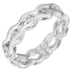 .14 Carat Round Diamond 14k White Gold Wedding Band Ring