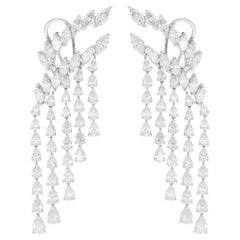 14 Karat SI Reinheit H Farbe Diamant-Kronleuchter-Ohrringe 18 Karat Weißgold