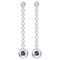 1,4 Carat Spinel Diamond 18 Karat White Gold Earrings "Motion" Collection by D&A