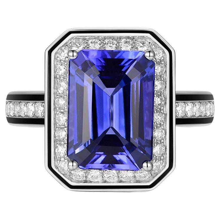 Tiffany and Co. 3.90 Carat Tanzanite, 1.60 Carat Diamond Cocktail Ring