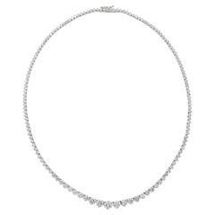 Used 14 Carat Tennis Riviera Necklace in 14k Gold