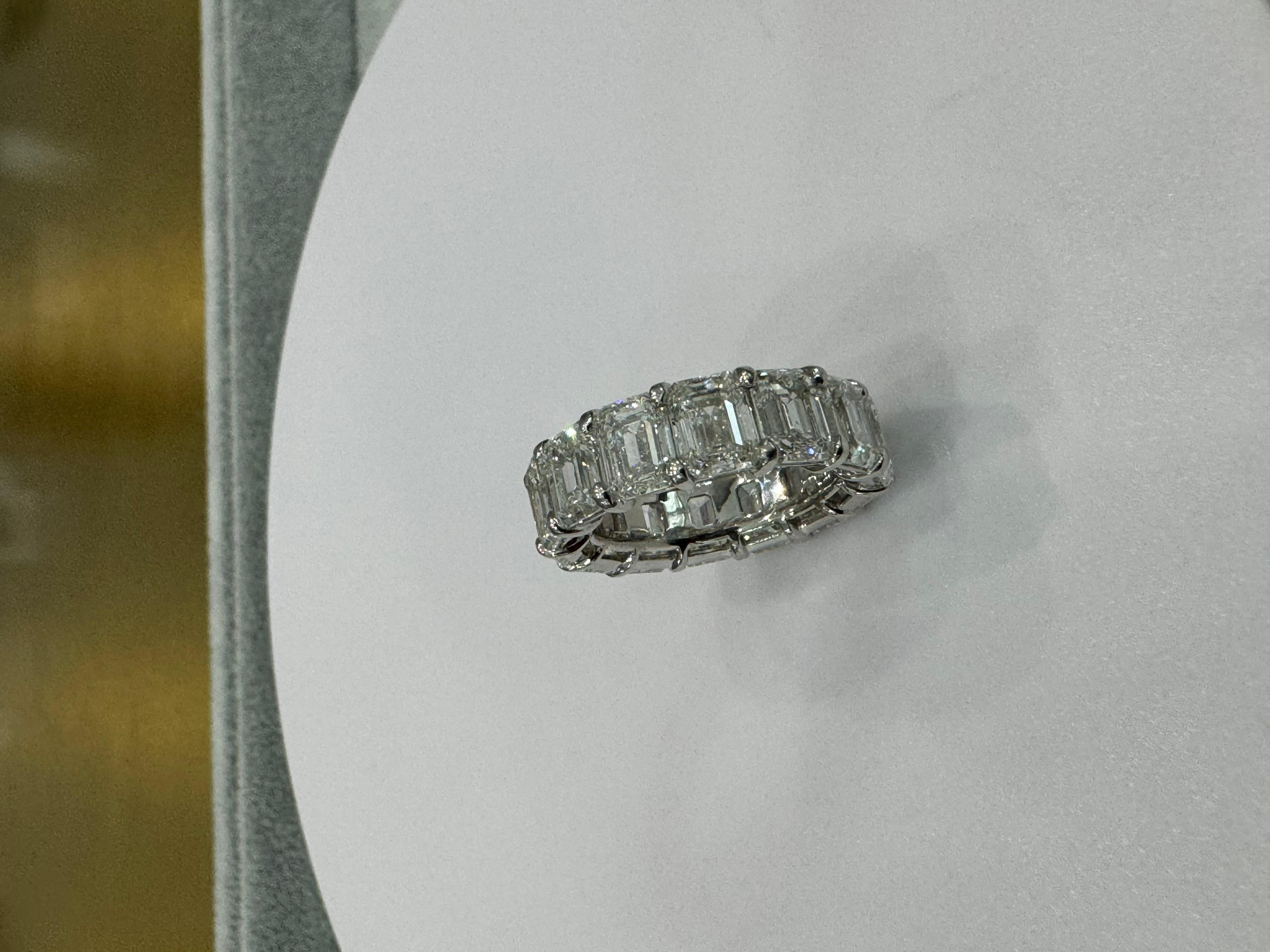 14 Carat Total Weight 1ct Each Emerald Cut Eternity Band ALL GIA Certified In New Condition For Sale In Miami, FL