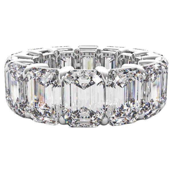 14 Carat Total Weight 1ct Each Emerald Cut Eternity Band ALL GIA Certified