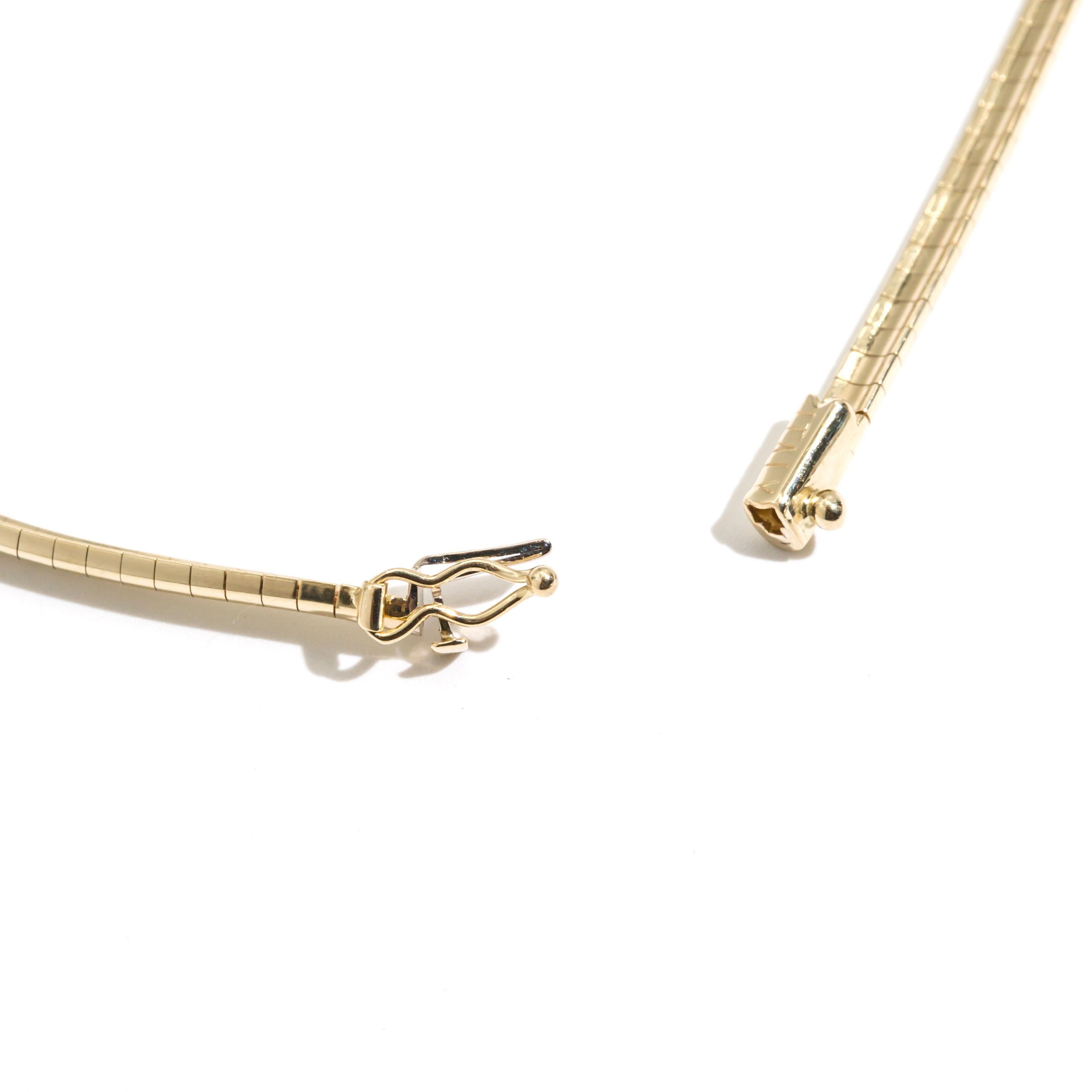 Contemporary 14 Carat Yellow Gold Italian Made Vintage Omega Chain Highly Polished For Sale