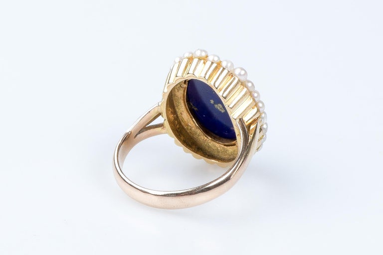 Bracelet En Or 14 Carats Avec Lapis-lazuli - Occasion, Pierre Bleue Et Or Jaune