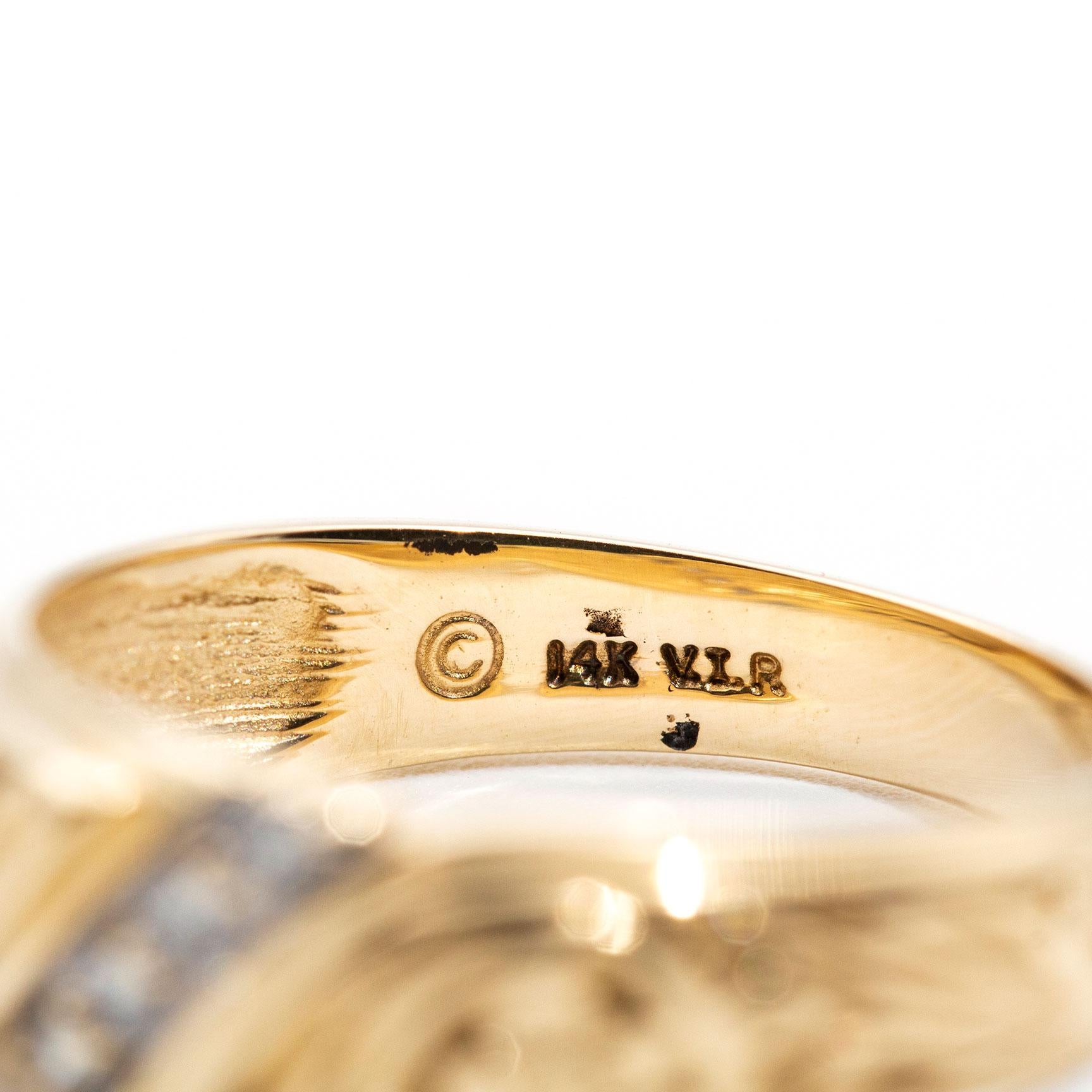 14 Carat Yellow Gold Round Brilliant Cut Diamond Vintage Wedding Band Ring In Good Condition In Hamilton, AU