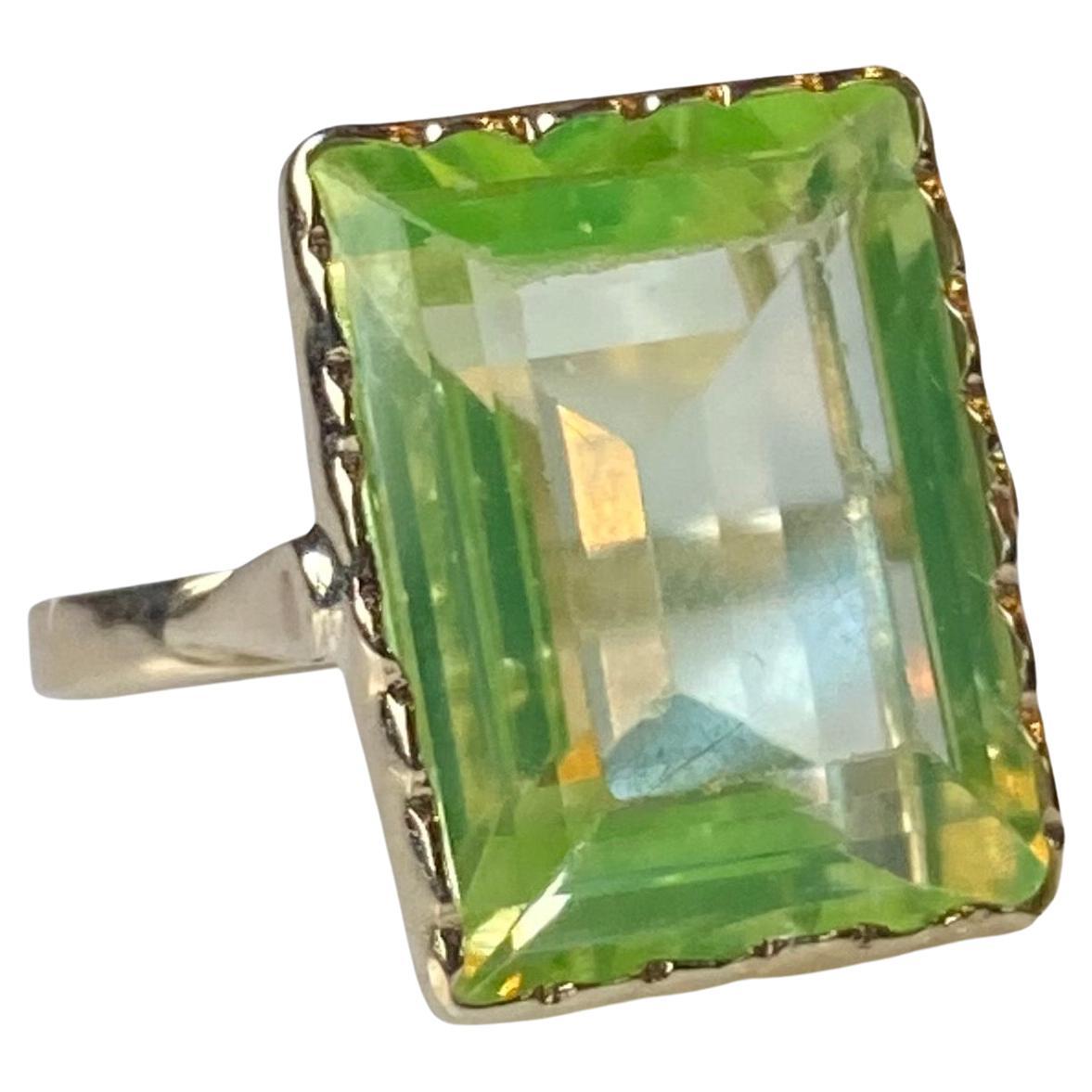 14 Karat Gelbgold Ring mit groem Zitronenquarz von 5 Karat