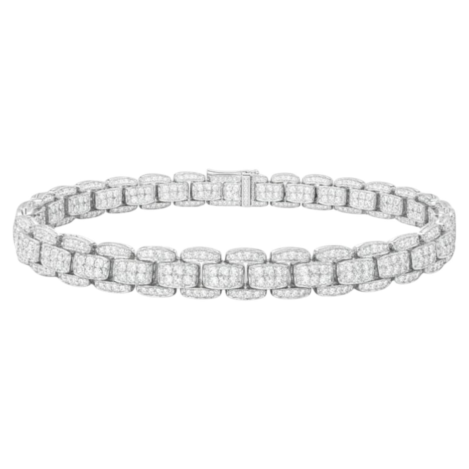 14 Carats Cartier Diamond Link Bracelet For Sale
