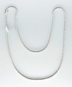 Vintage 14.00 Carat Total Weight Diamond Tennis Chain White Gold