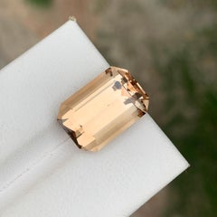 14 Carats Golden Color Emerald Cut Topaz Gemstone for Jewellery 15 mm