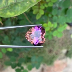 14 Carats Heart Shape Faceted Ametrine Bicolour Gemstone for Pendant Jewellery