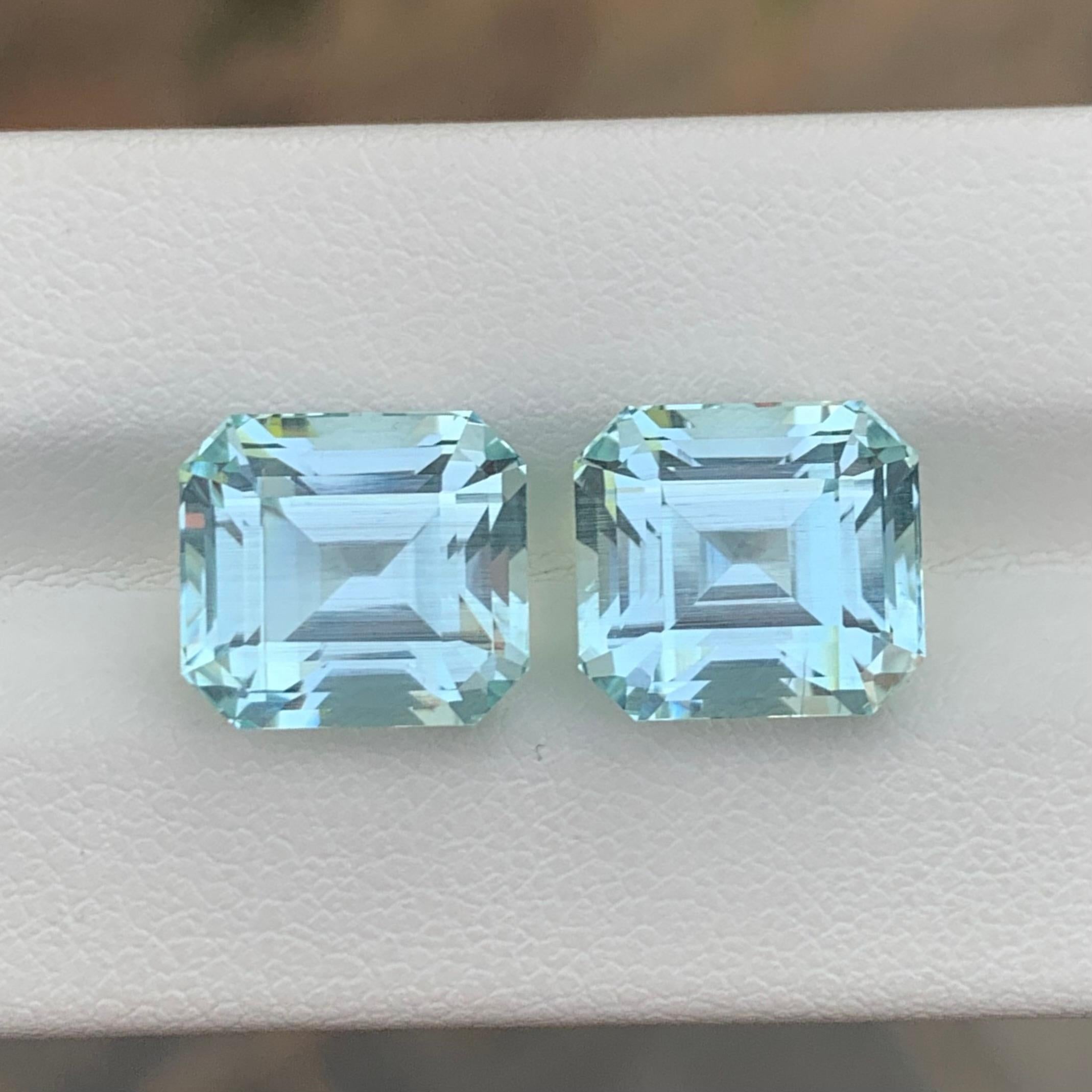 14 Carats Natural Loose Aquamarine Pairs For Earrings Jewelry For Sale 5