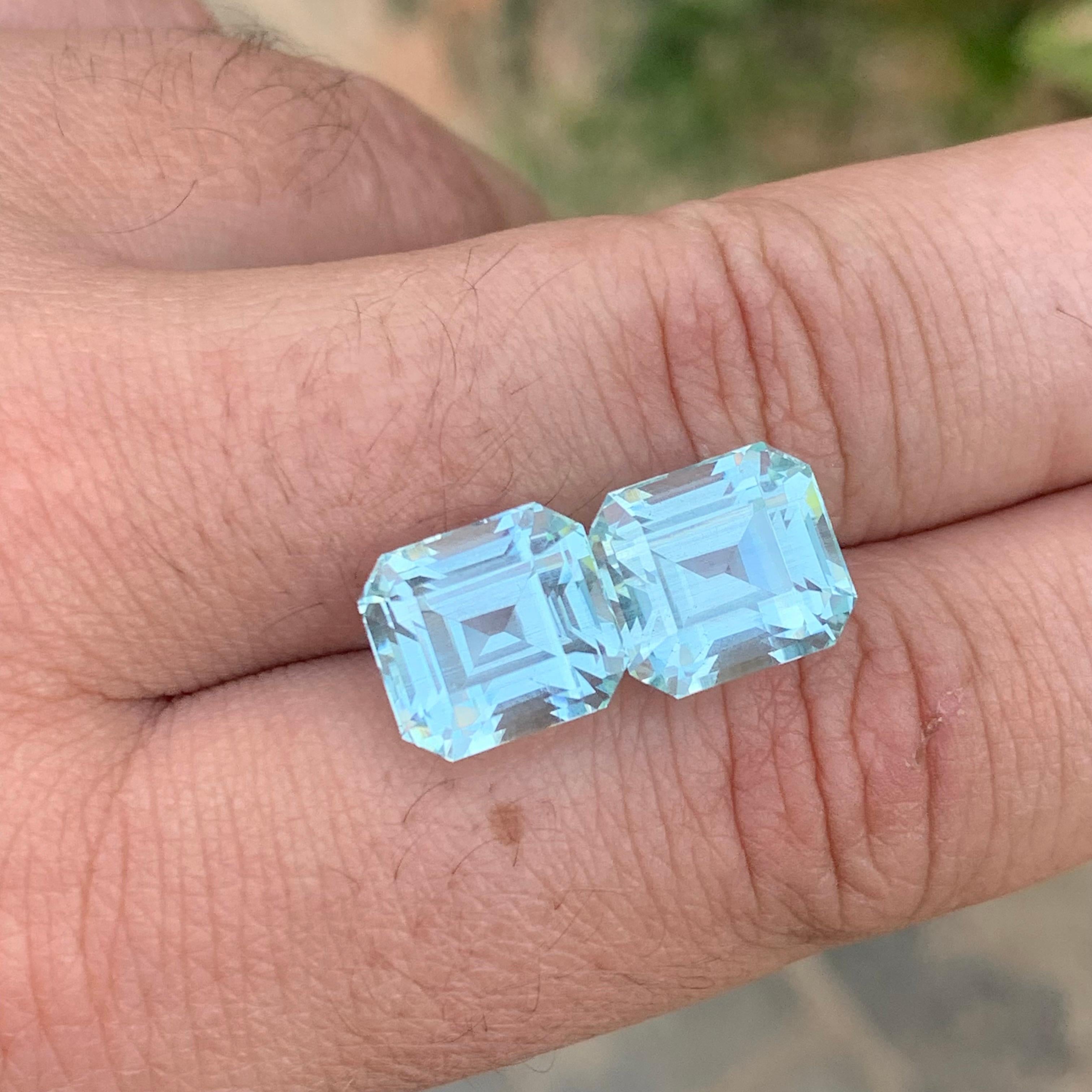 Women's or Men's 14 Carats Natural Loose Aquamarine Pairs For Earrings Jewelry For Sale