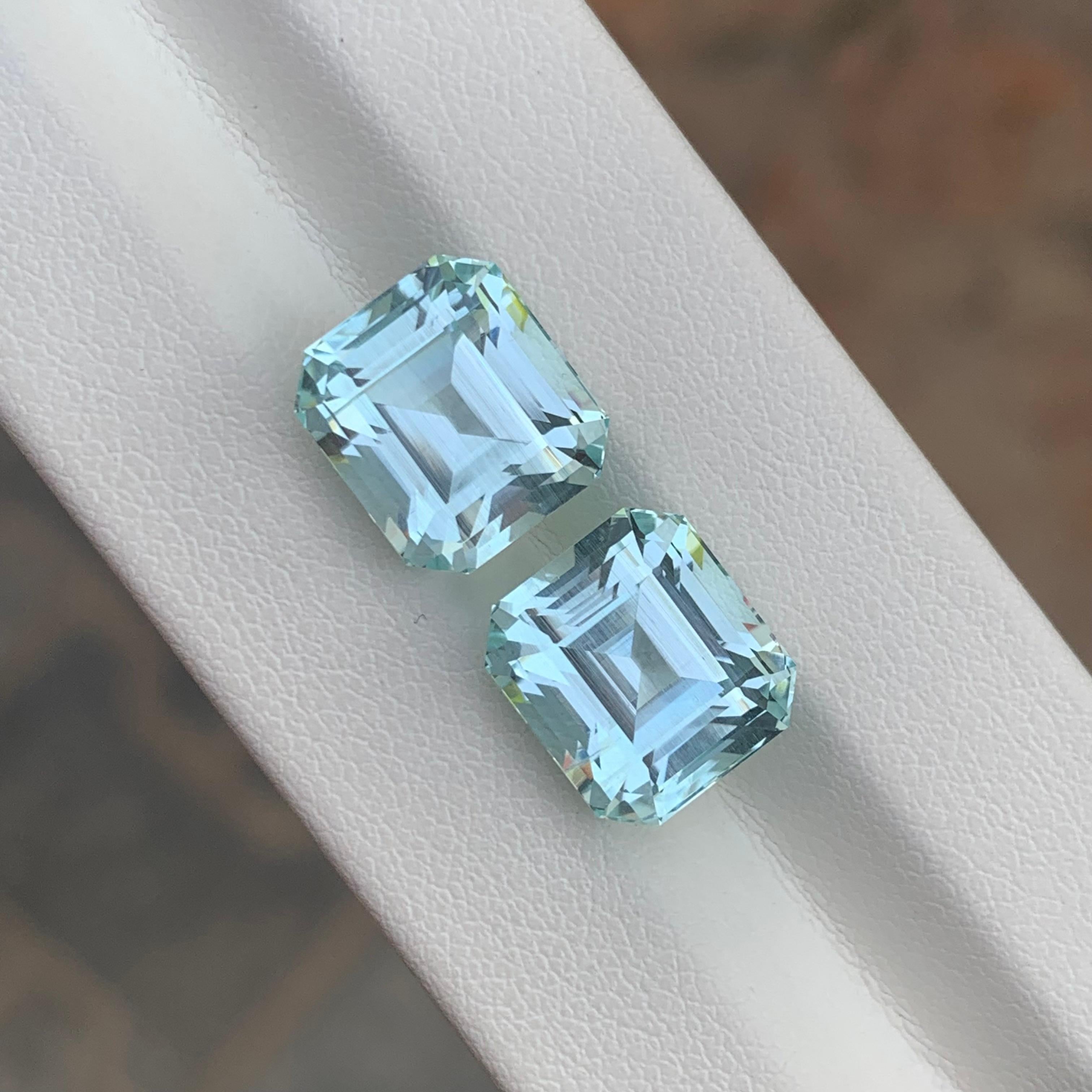 14 Carats Natural Loose Aquamarine Pairs For Earrings Jewelry For Sale 1