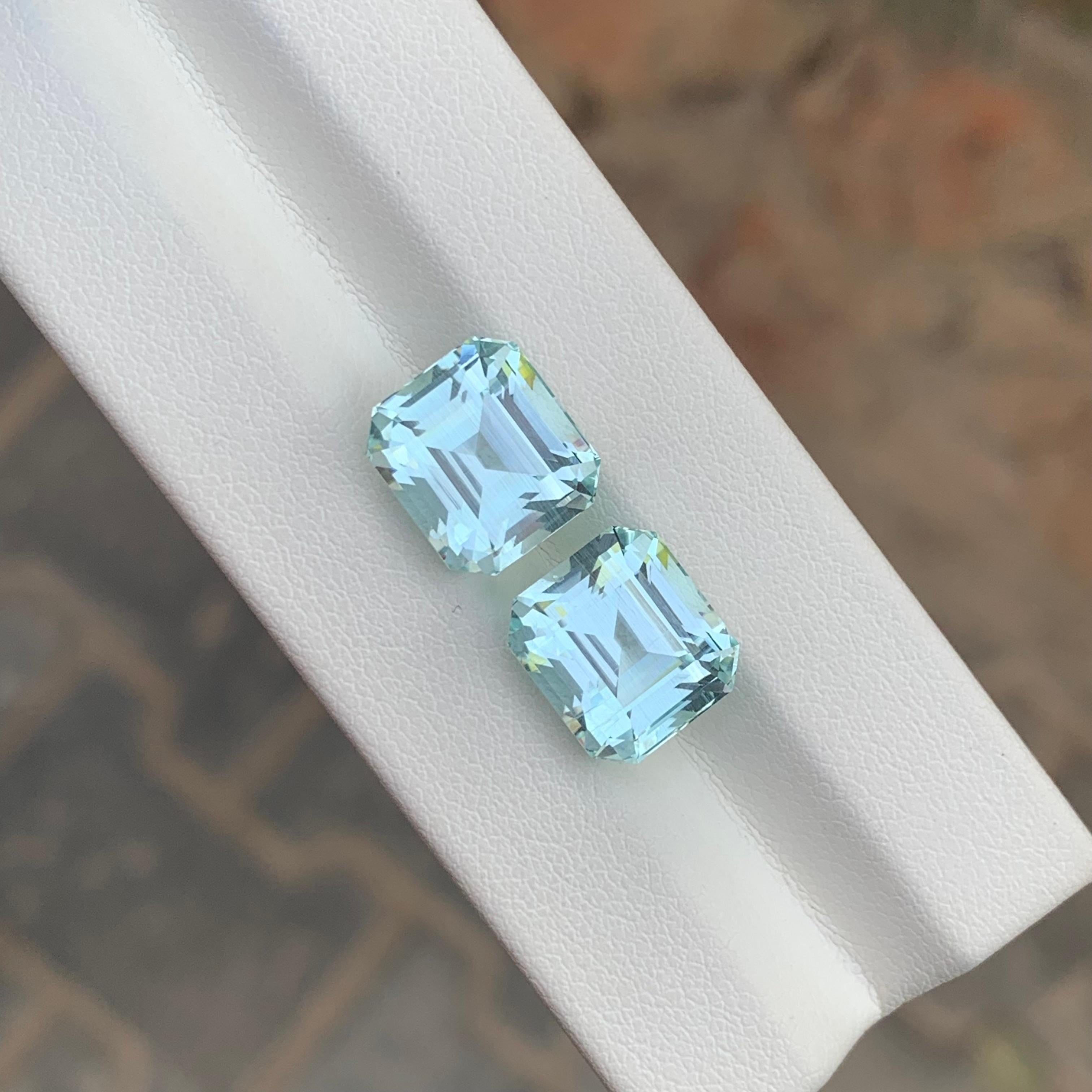 14 Carats Natural Loose Aquamarine Pairs For Earrings Jewelry For Sale 2