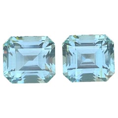 14 Carats Natural Loose Aquamarine Pairs For Earrings Jewelry