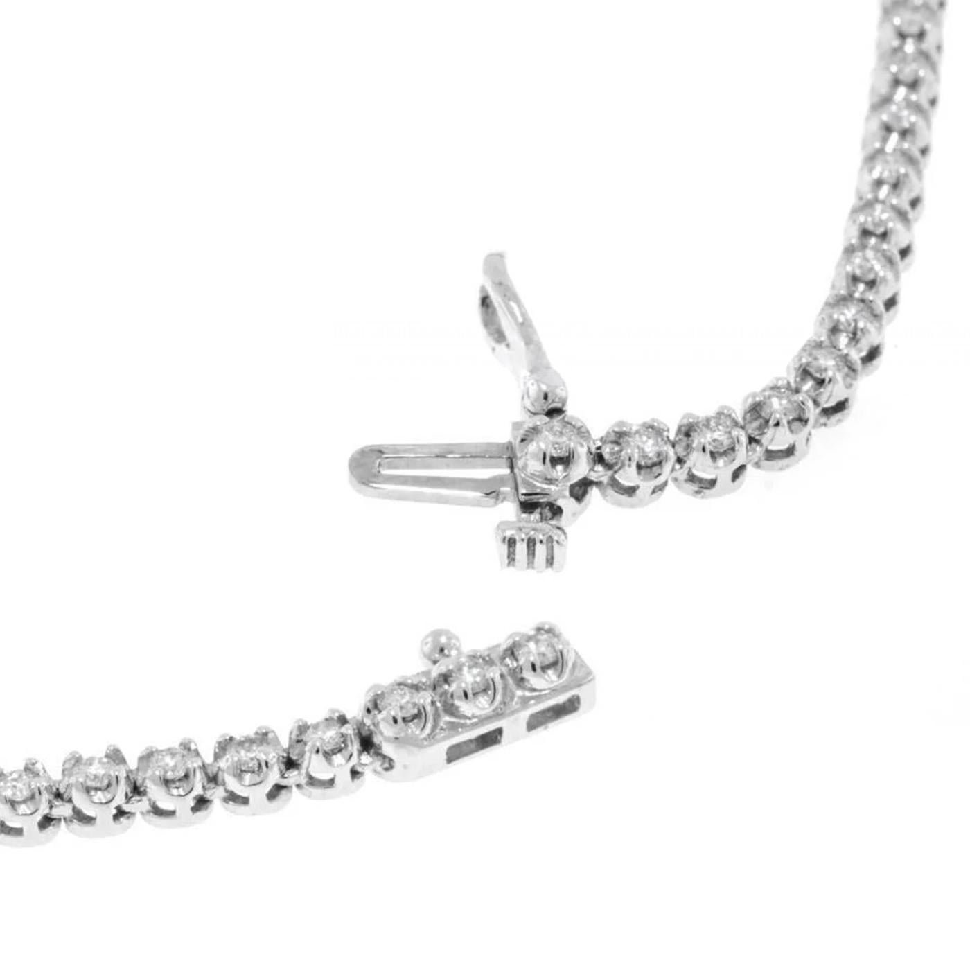 14 Karat natürliche runde Diamanten Tennis Halskette 18K Weißgold 16