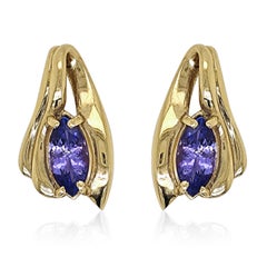 1.4 Carats Tanzanite Yellow Gold Necklace Enhancers