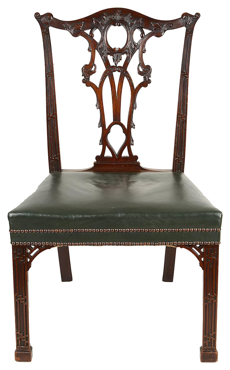 English 14 Chippendale Style 19th Century Dining Chair by Morant & Co. For Sale