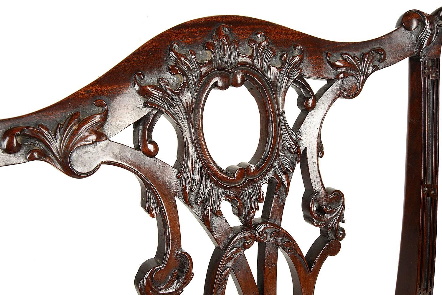 14 Esszimmerstuhl im Chippendale-Stil des 19. Jahrhunderts von Morant & Co. (Mahagoni) im Angebot
