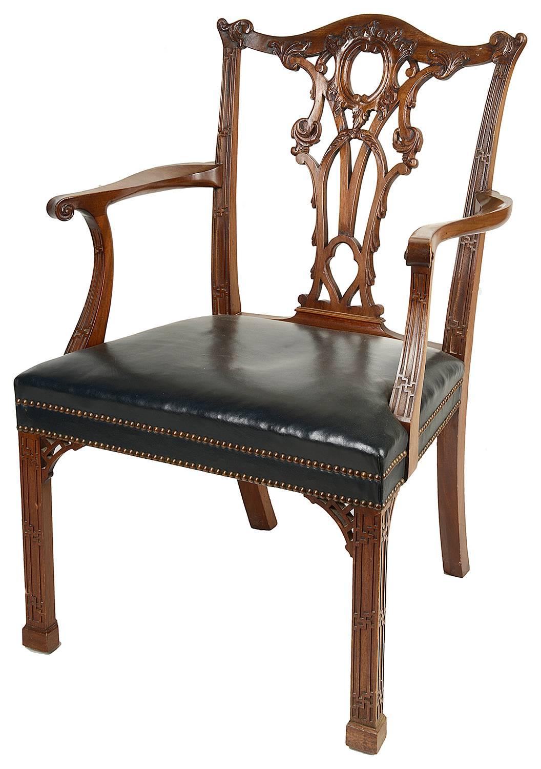 14 Chippendale Style 19th Century Dining Chair by Morant & Co. For Sale 1