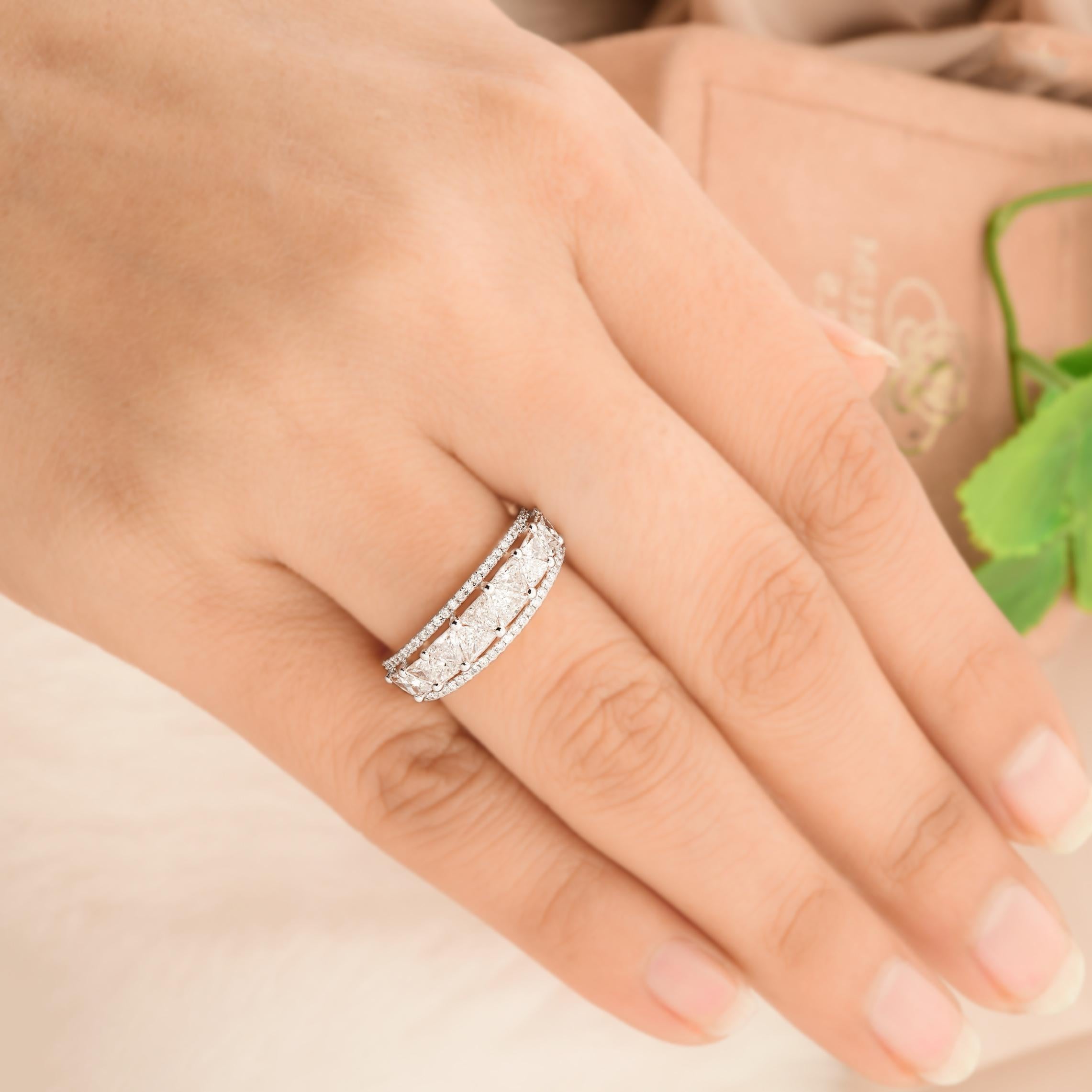 in vendita:  1,4 carati SI Clarity HI Color Trillion Round Diamond Dome Ring oro rosa 18 carati 3