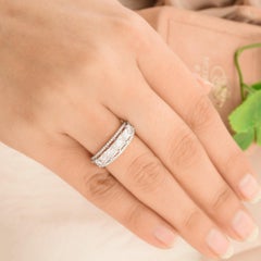 1.4 Ct SI Clarity HI Color Trillion Round Diamond Dome Ring 18 Karat Rose Gold