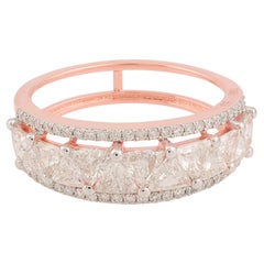 1,4 qt SI Claridad HI Color Trillón Anillo Cúpula Diamante Redondo 18 Quilates Oro Rosa