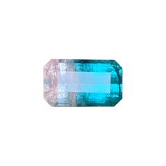 1.4 Cts Bicolor Natural Teal Blue with Pastel Pink Color Tourmaline Gemstones