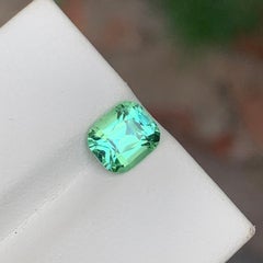 1.4 Cts Mint Green Cushion Cut Natural Tourmaline Gemstone For Jewellery 7mm