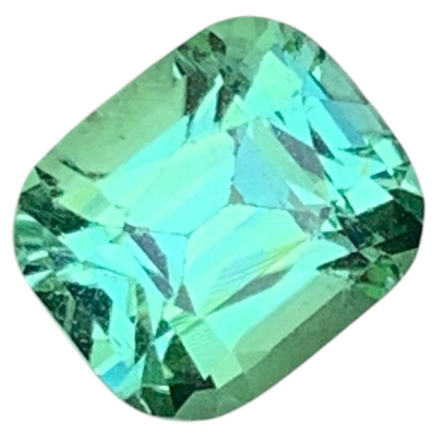 Pietra preziosa naturale di tormalina verde menta, taglio a cuscino, 1,4 carati, per gioielli, 7 mm in vendita