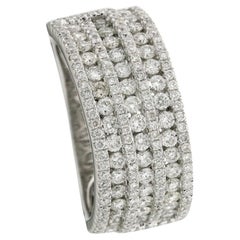1.4 CTW Brilliant Round Diamond in 14K White Gold Classic Collection Finger Ring (bague de doigt)