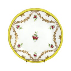 14 English Cauldon Ware Floral & Gilt Porcelain Dinner Plates c1920