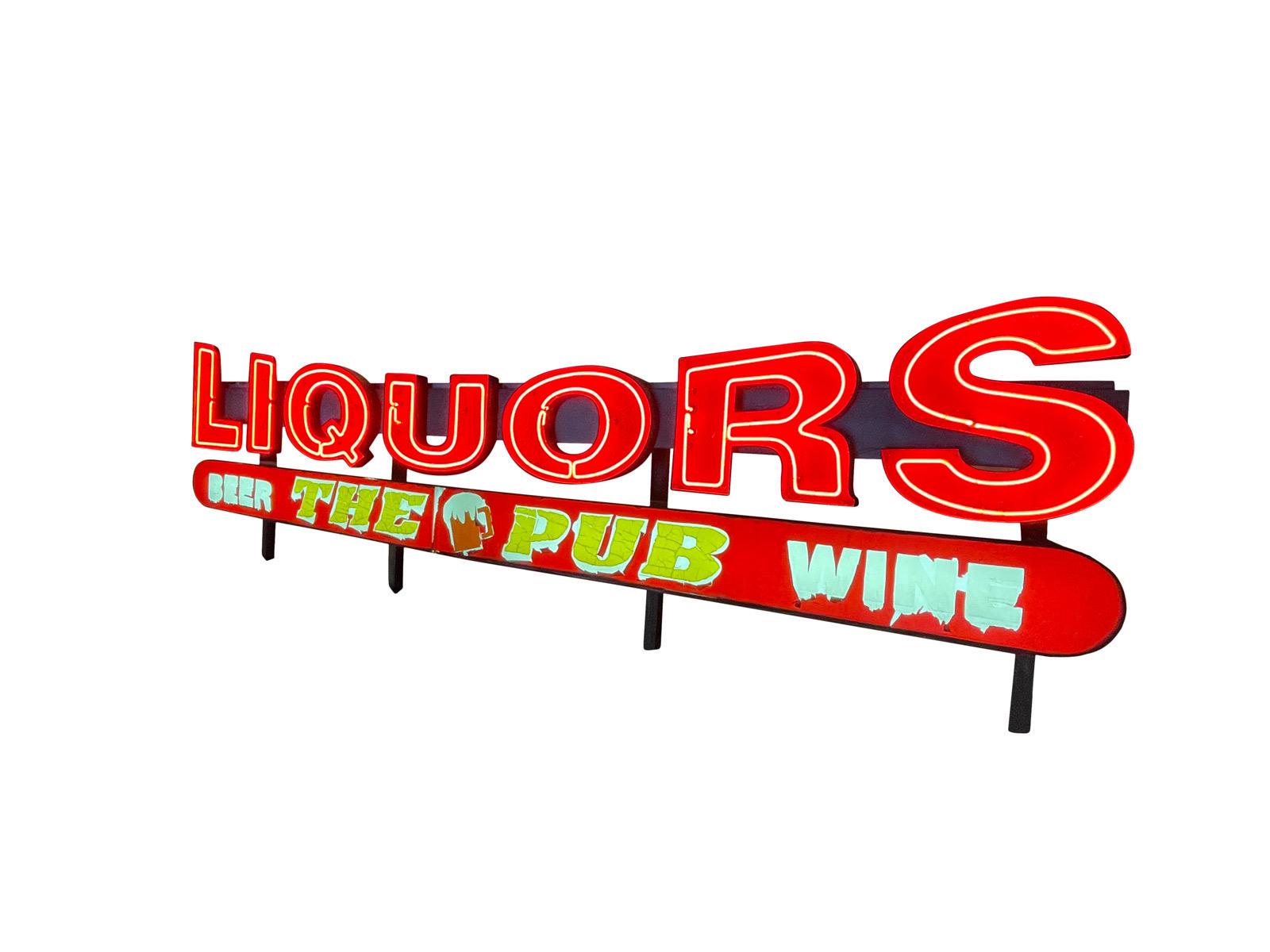 14 Fuß LIQUORS Antikes Neonschild (Nordamerikanisch) im Angebot