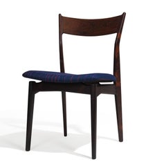 14 H.P. Hansen for Randers Danish Rosewood Dining Chairs in Matte Black Leather