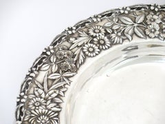 Sterling Silver S. Kirk & Son Antique Floral Repousse Platter
