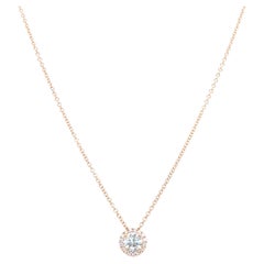 14k Yellow Gold 0.65 Carat Round Cut Diamond Solitaire Pendant Necklace