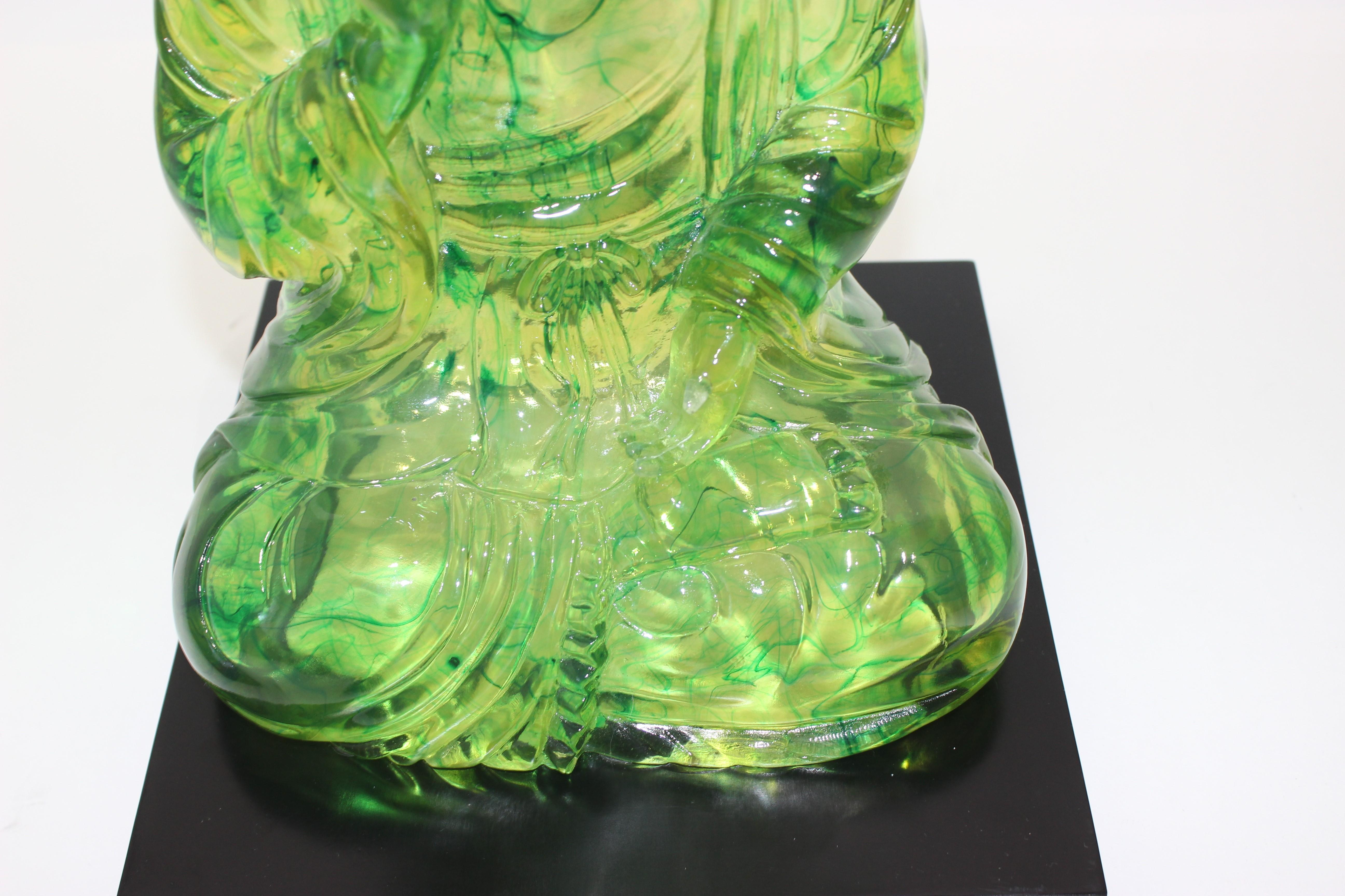 Green Lucite Seated Buddha 4