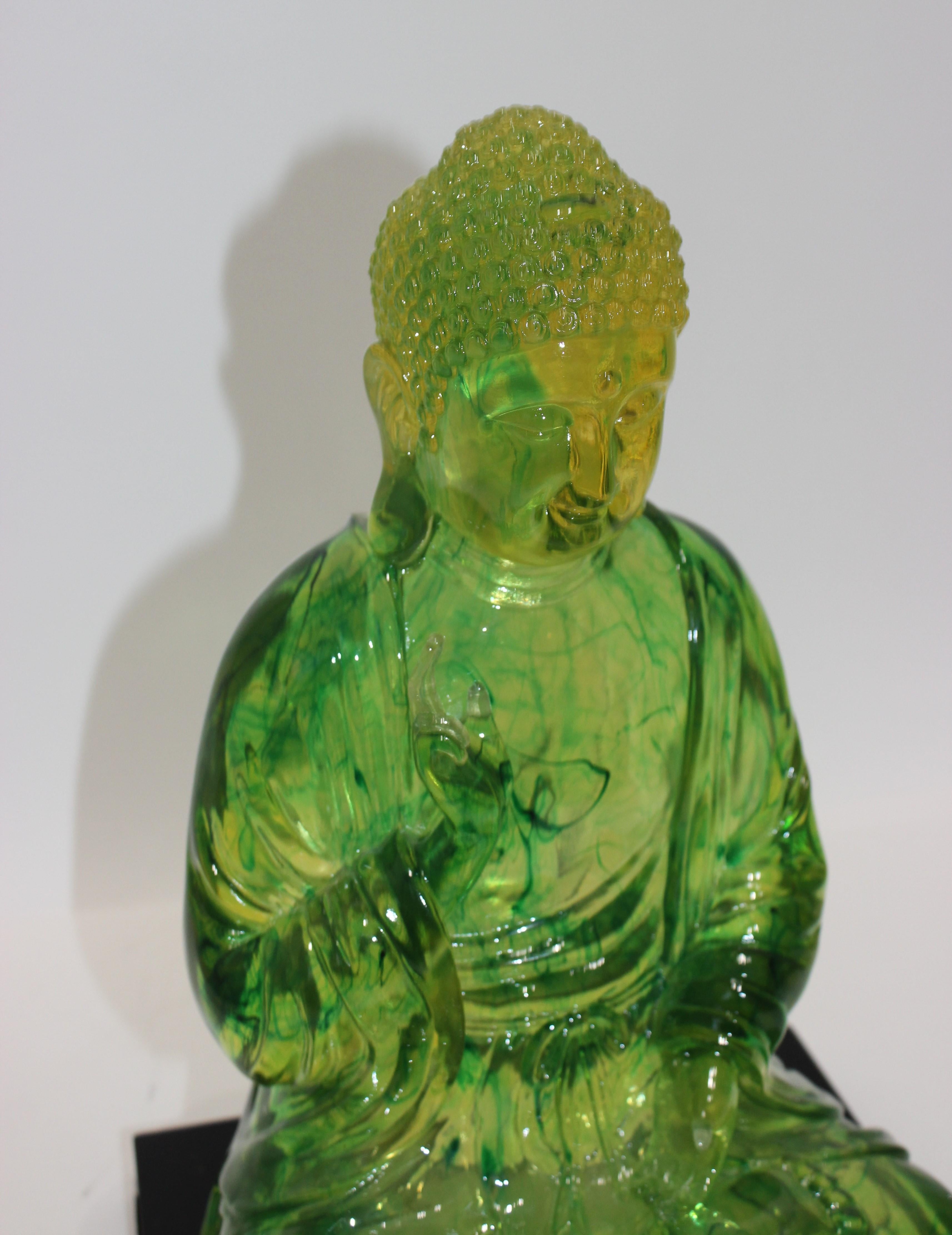 Green Lucite Seated Buddha 5