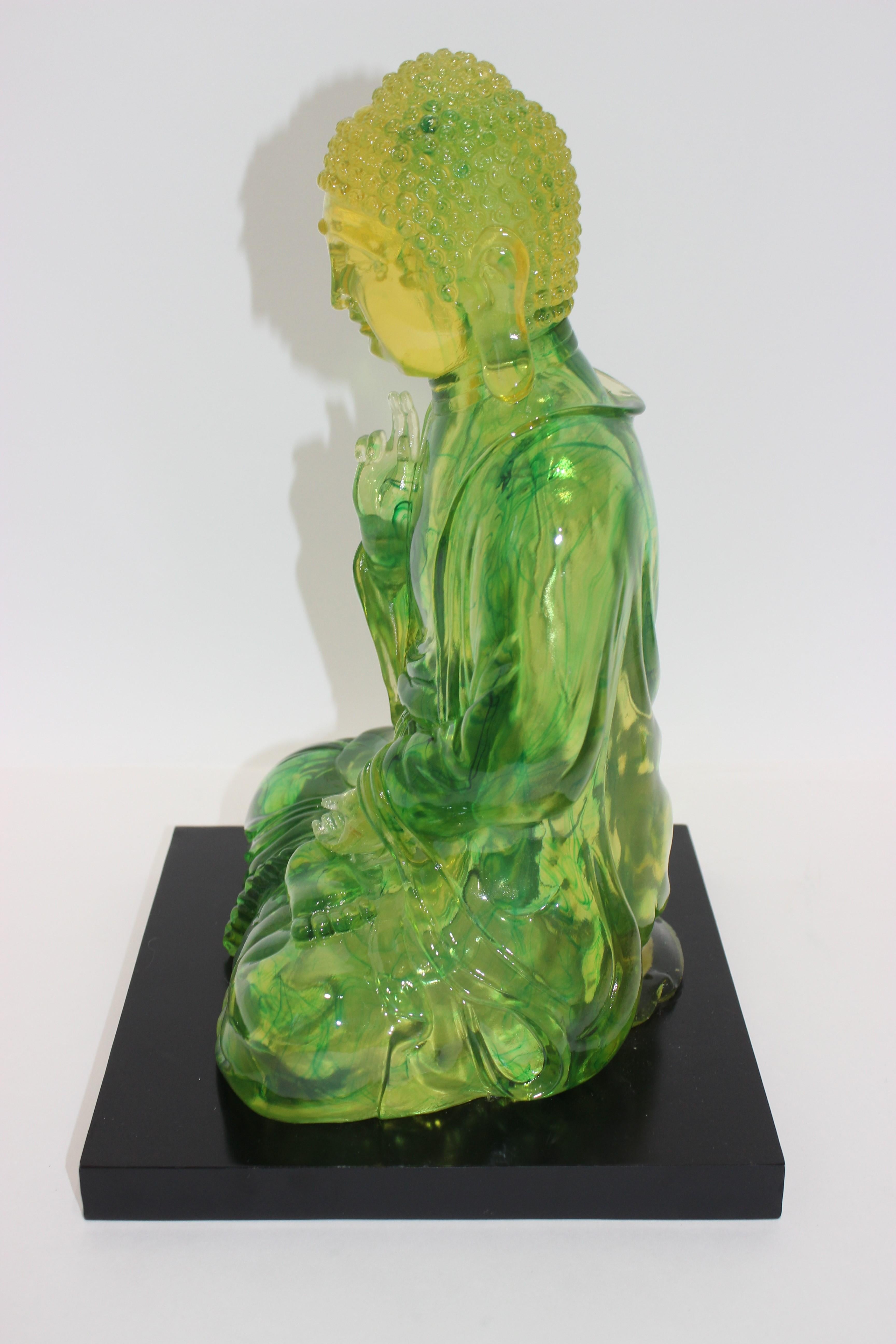 American Green Lucite Seated Buddha