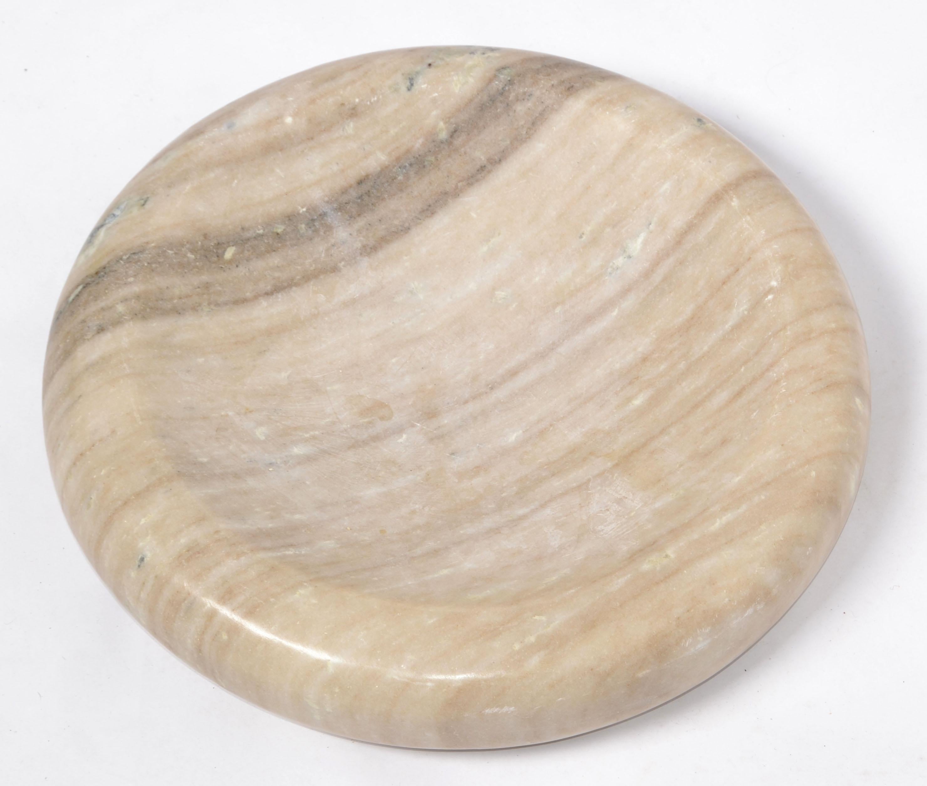 14 Zoll Moderne Schale aus braunem Carrara-Marmor, Mid-Century Modern, Tafelaufsatz, Italien im Angebot 3