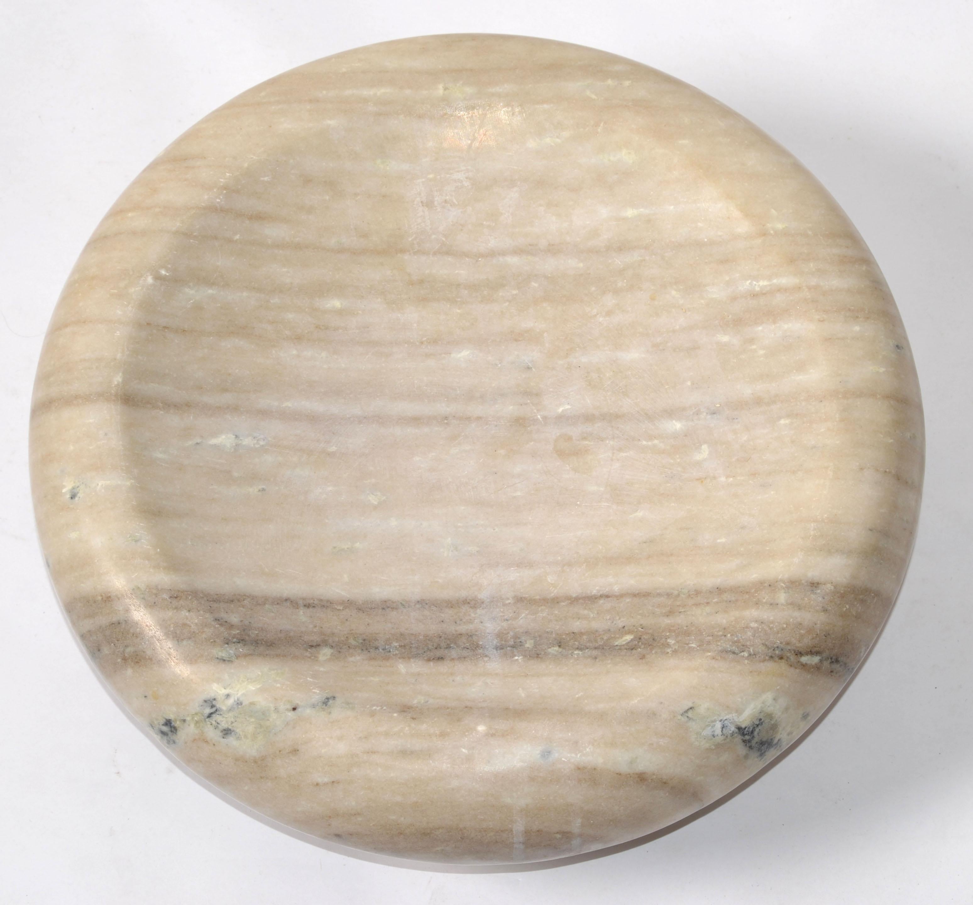 14 Zoll Moderne Schale aus braunem Carrara-Marmor, Mid-Century Modern, Tafelaufsatz, Italien im Angebot 4