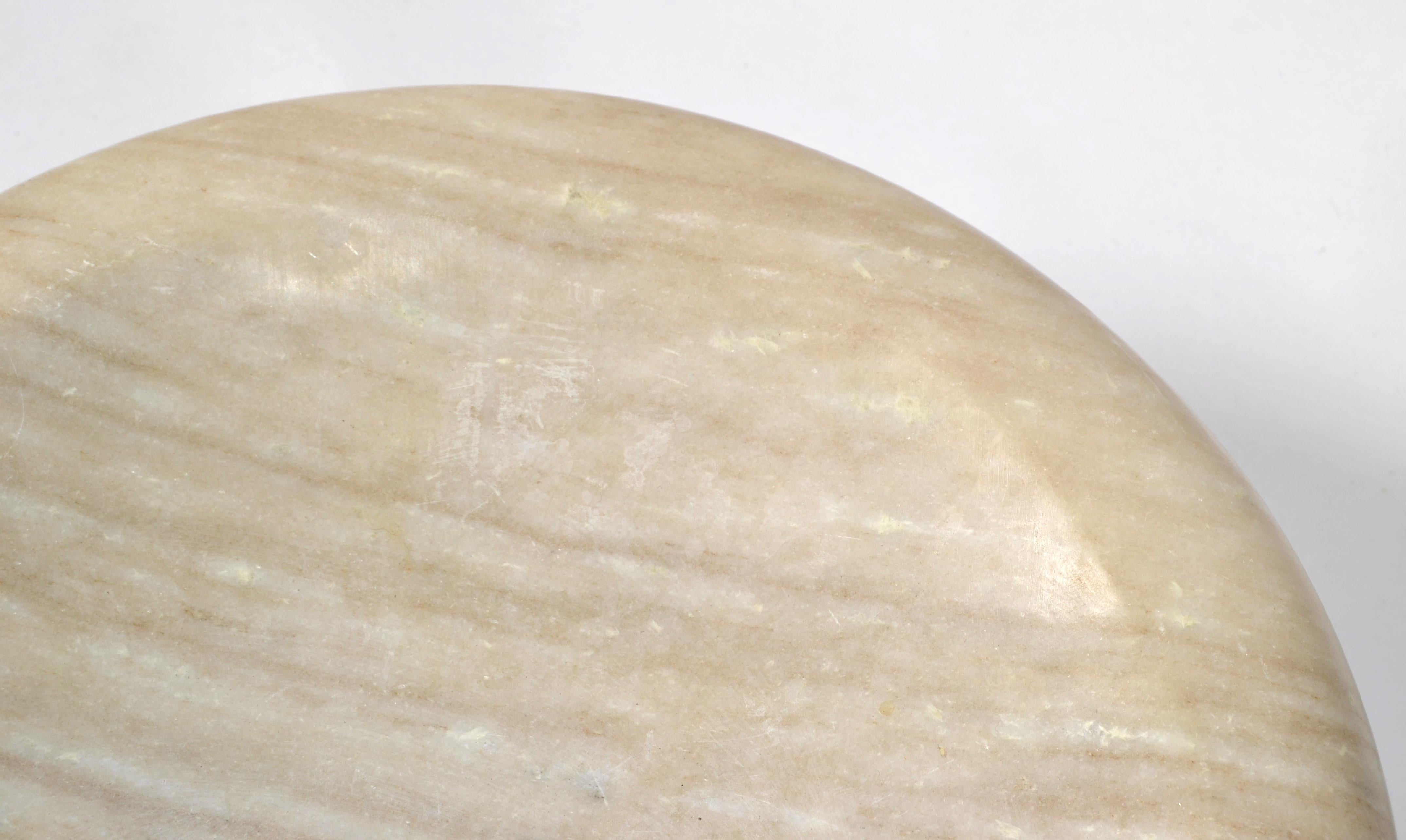 14 Zoll Moderne Schale aus braunem Carrara-Marmor, Mid-Century Modern, Tafelaufsatz, Italien im Angebot 6